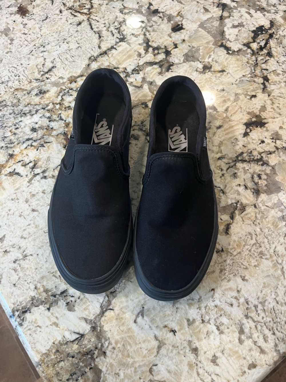 Vans Black Canvas Slip-On Shoes